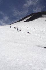 09-Returning climbers, sliding down through the snow